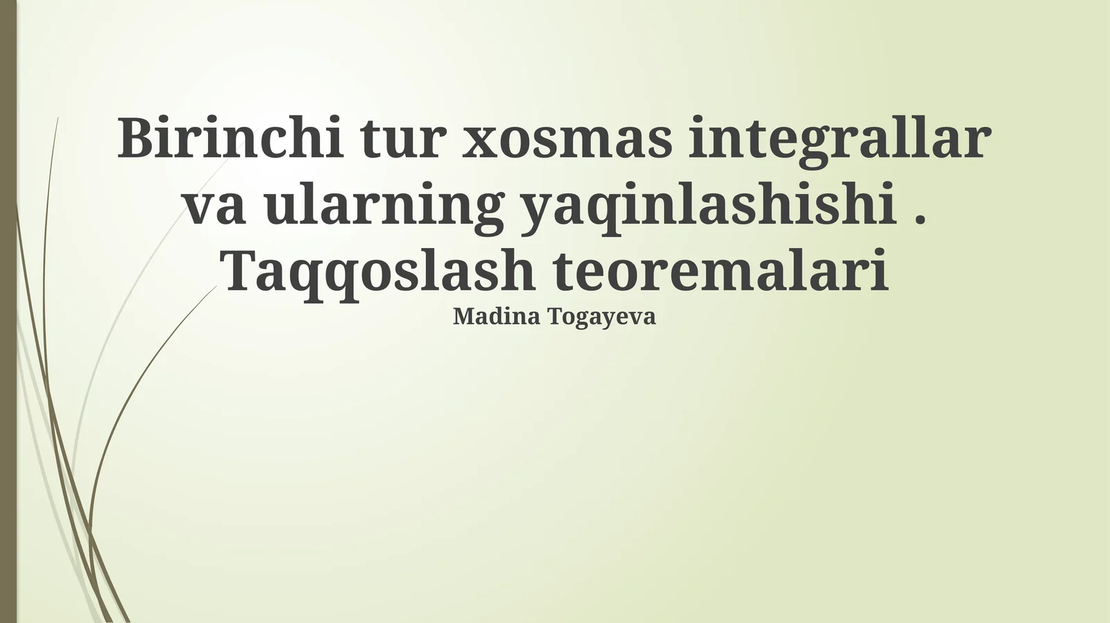 Cheksiz kichik taqqoslash teoremasi