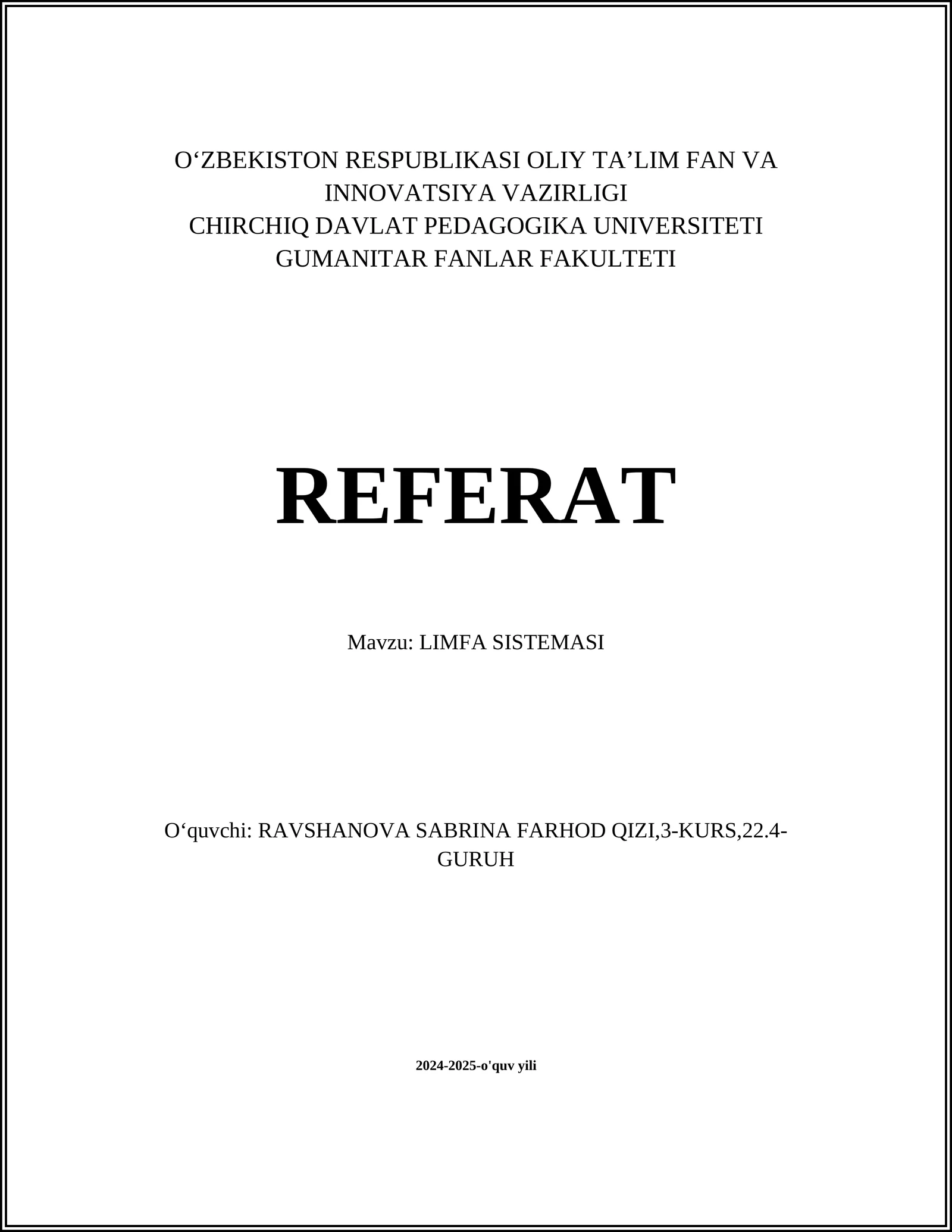 LIMFA SISTEMASI