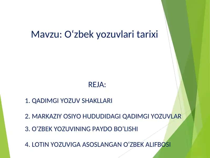 O‘zbek yozuvlari tarixi