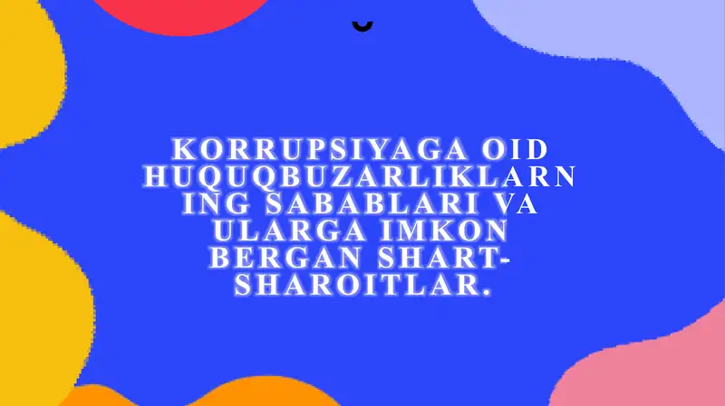 Korrupsiyaga oid Huquqbuzarliklar