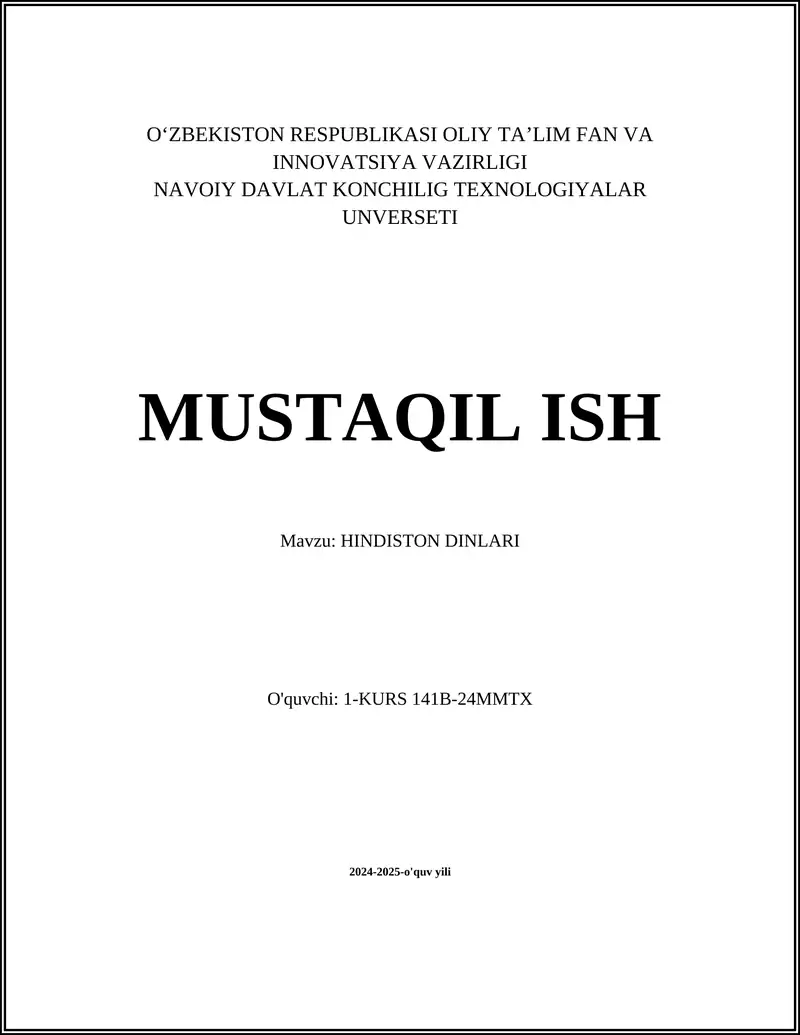 HINDISTON DINLARI