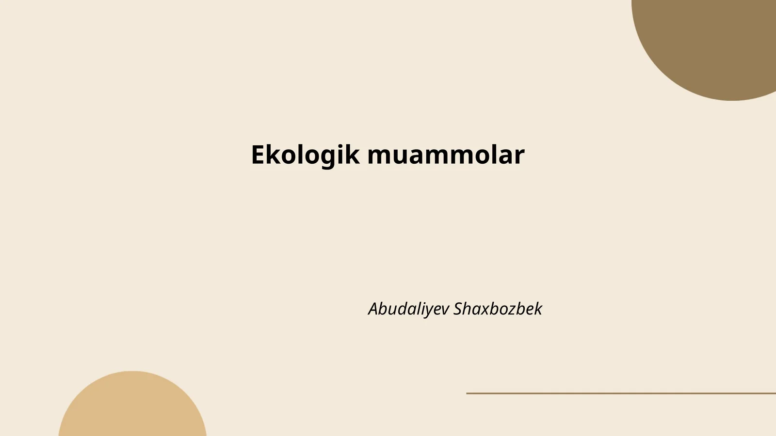 Ekologik muammolar