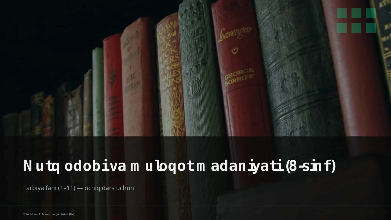 Nutq odobi va muloqot madaniyati (8-sinf)