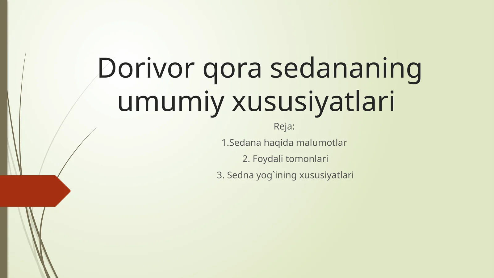 Dorivor qora sedana