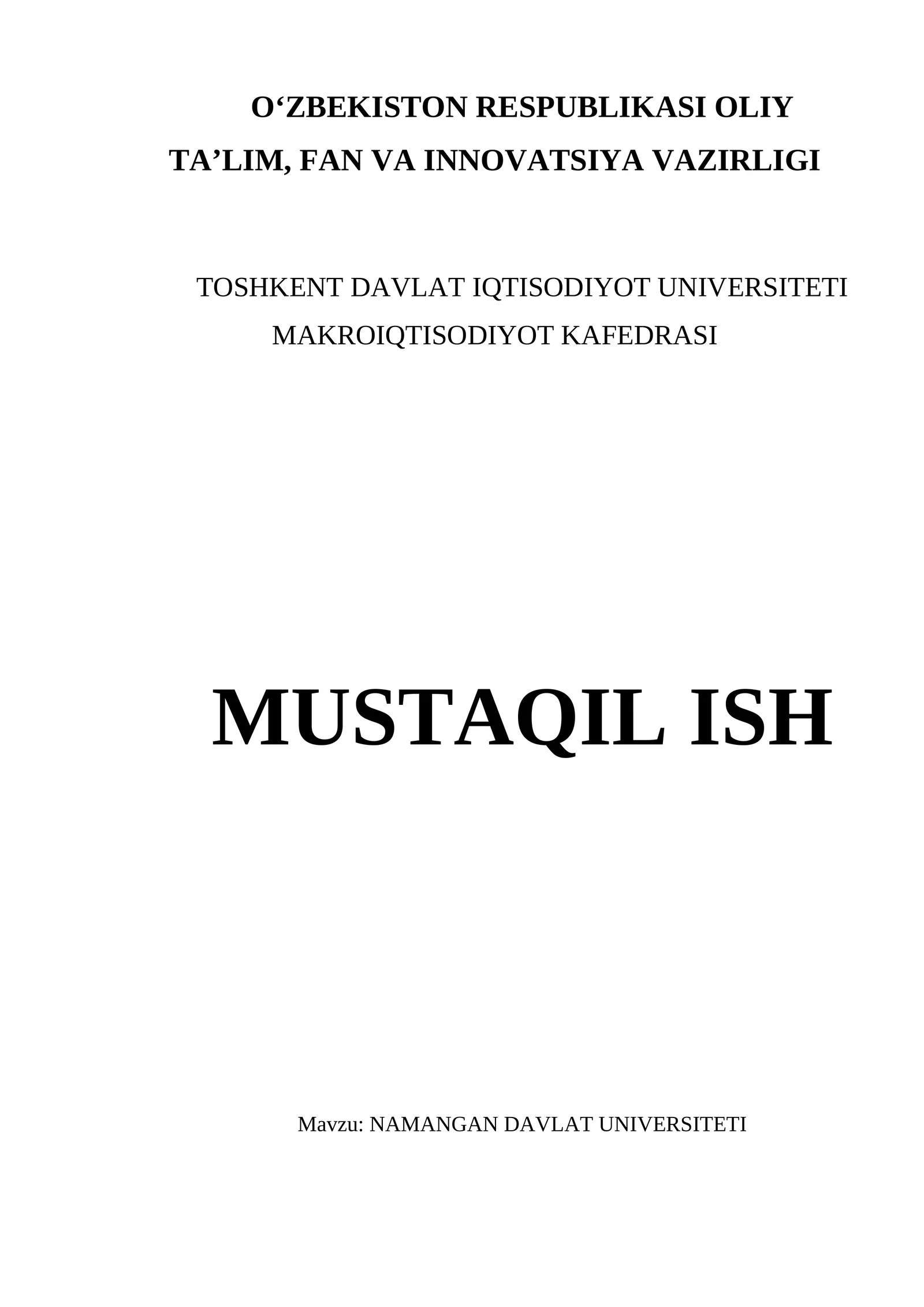 NAMANGAN DAVLAT UNIVERSITETI