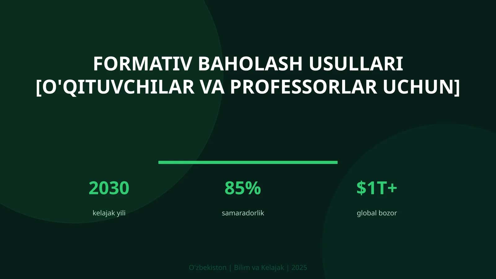 Formativ baholash usullari [o'qituvchilar va professorlar uchun]