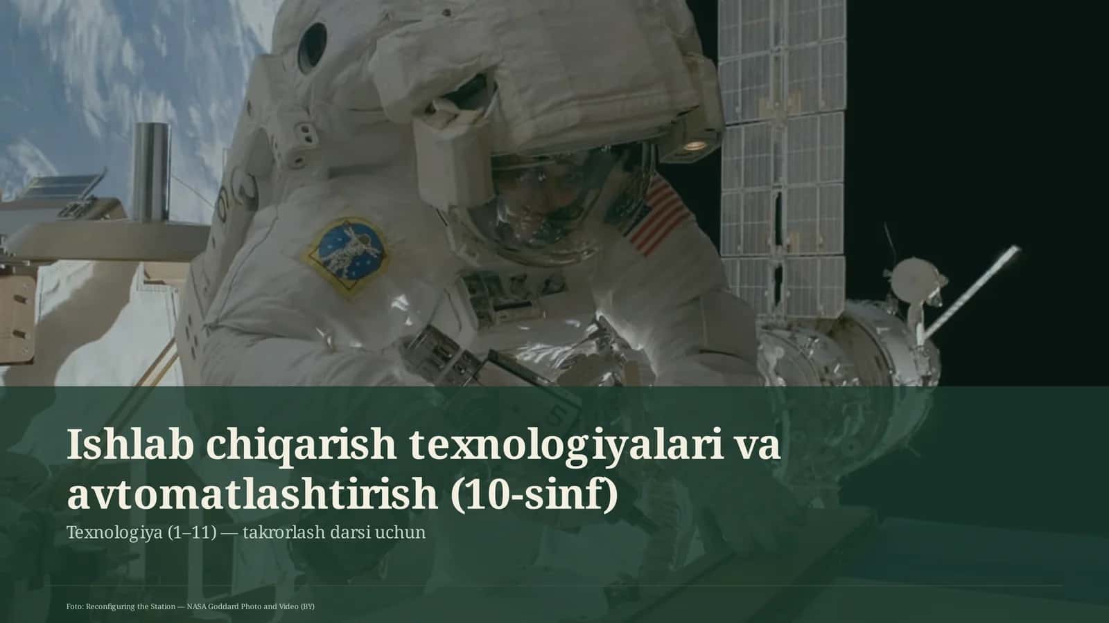Ishlab chiqarish texnologiyalari va avtomatlashtirish (10-sinf)