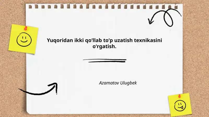 Yuqoridan ikki qoʻllab toʻp uzatish texnikasi