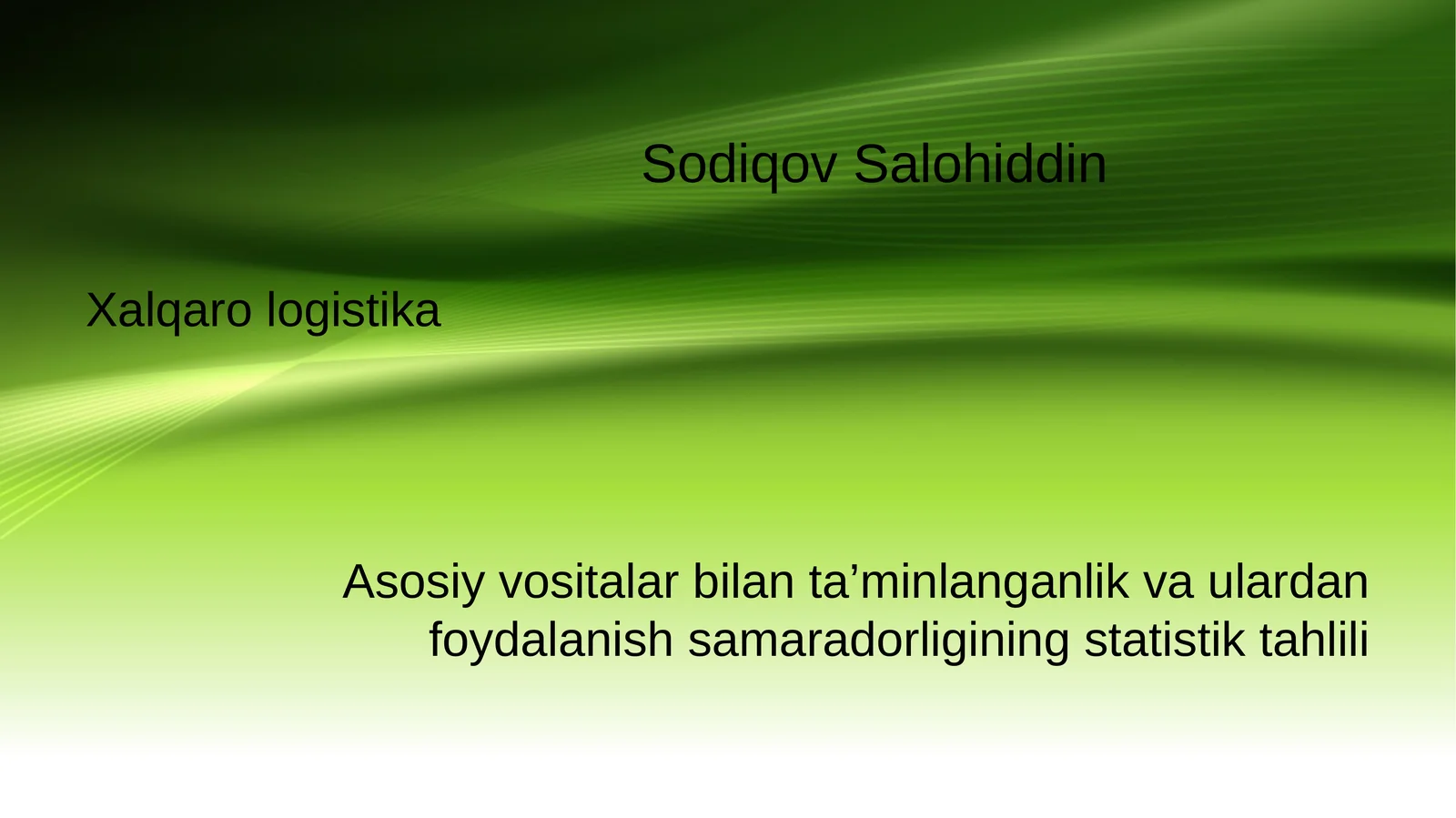 Asosiy vositalar bilan ta’minlanganlik va ulardan foydalanish samaradorligining statistik tahlili