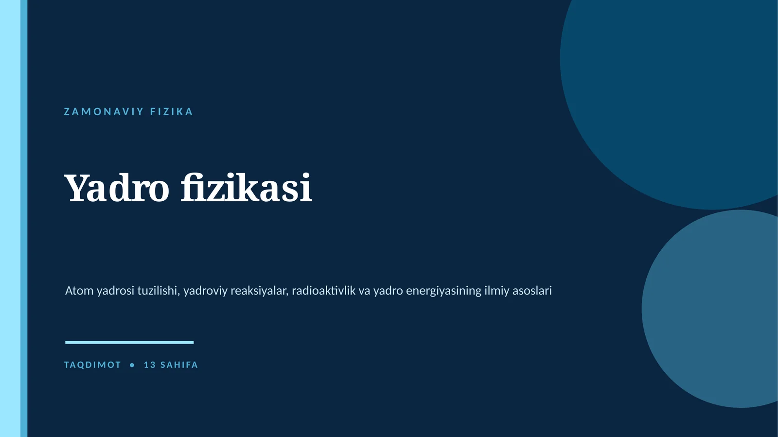 ZAMONAVIY FIZIKA