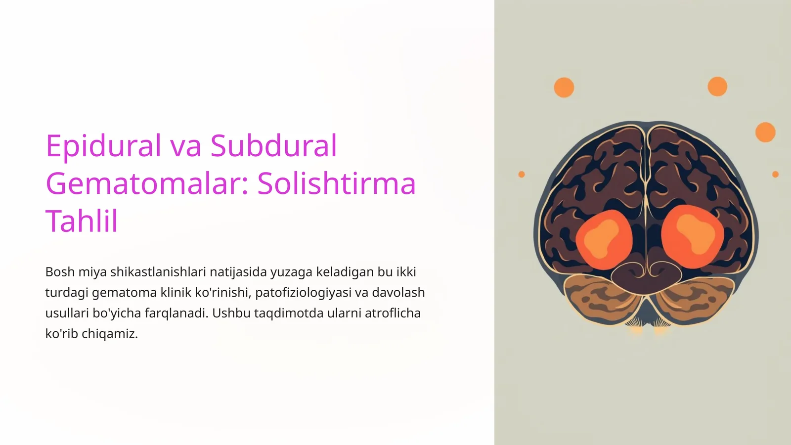 Epidural va Subdural Gematomalar: Solishtirma Tahlil