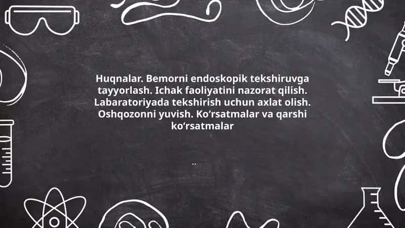 Bemorni endoskopik tekshiruvga tayyorlash