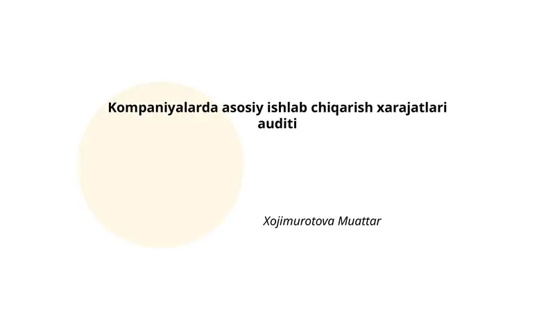 Auditning tushunchasi va maqsadi