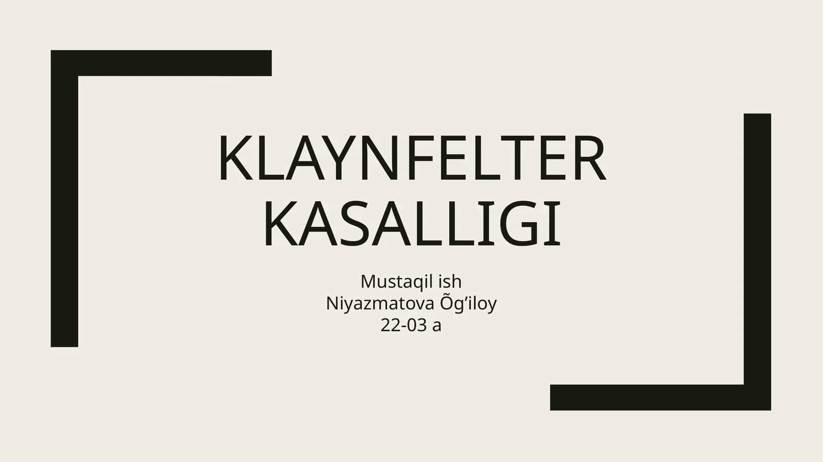 Klaynfelter sindromi