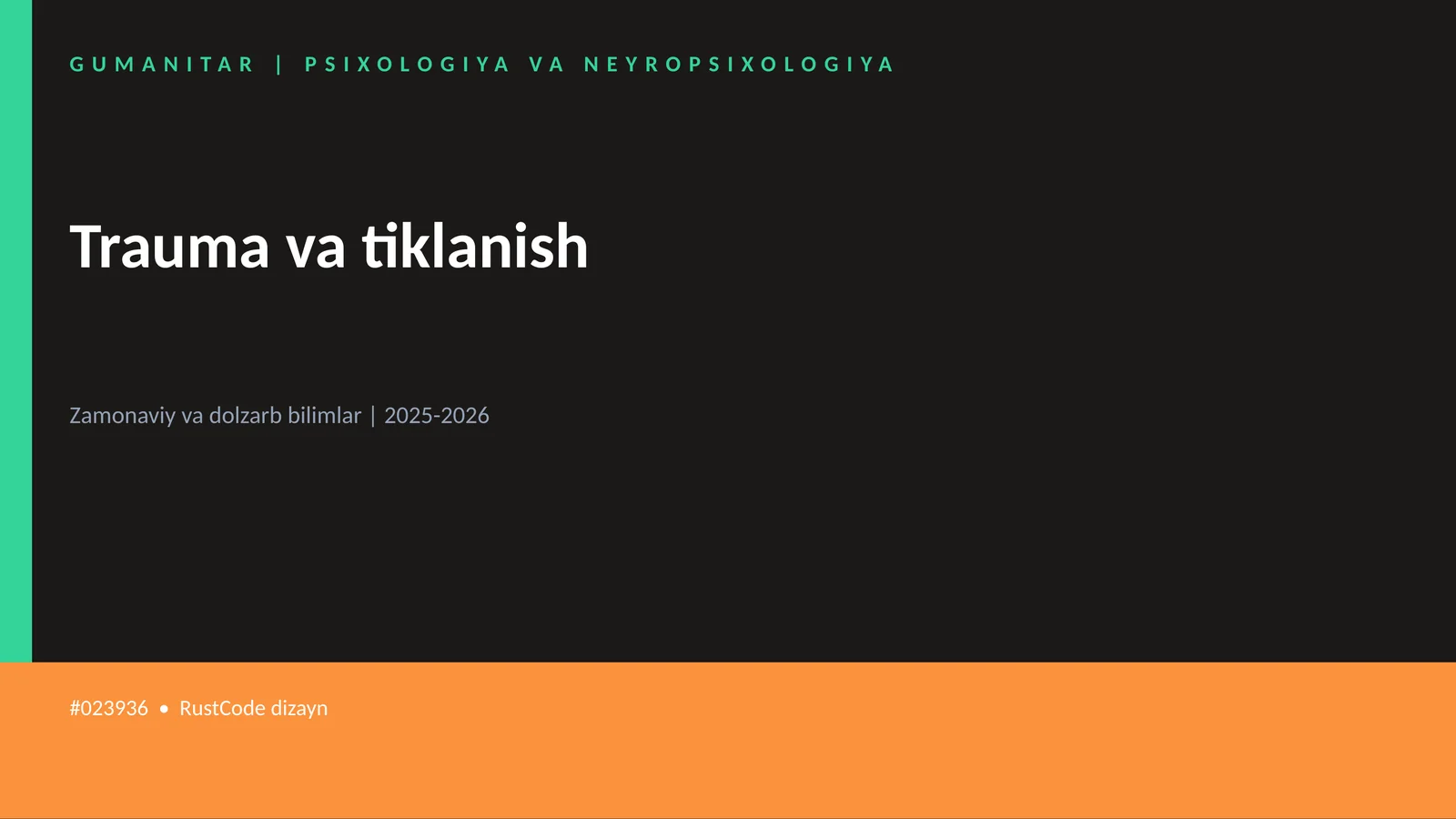 Trauma va tiklanish