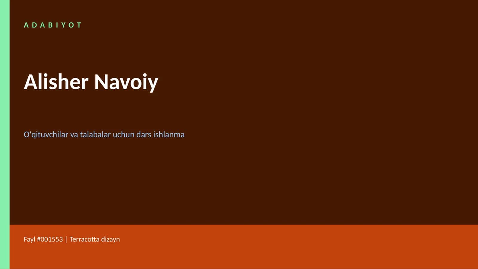 Alisher Navoiy Dars Ishlanmasi