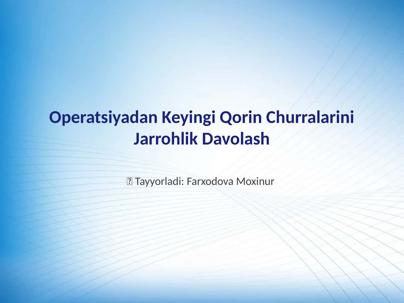 Operatsiyadan Keyingi Qorin Churralarini Jarrohlik Davolash