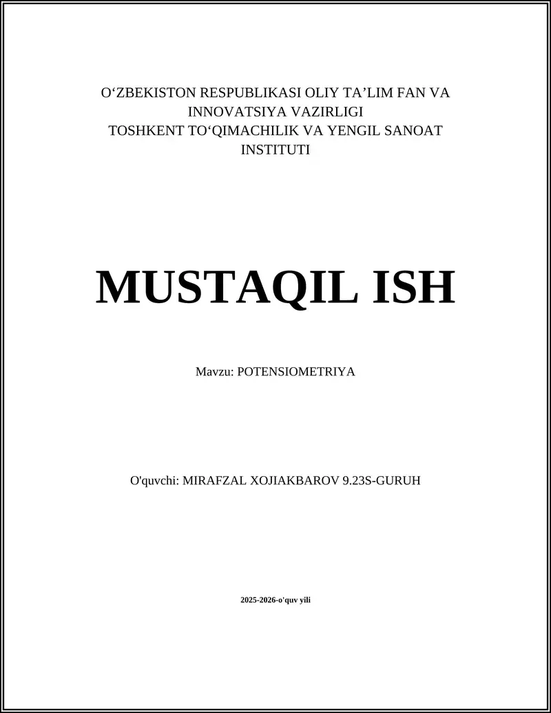 POTENSIOMETRIYA