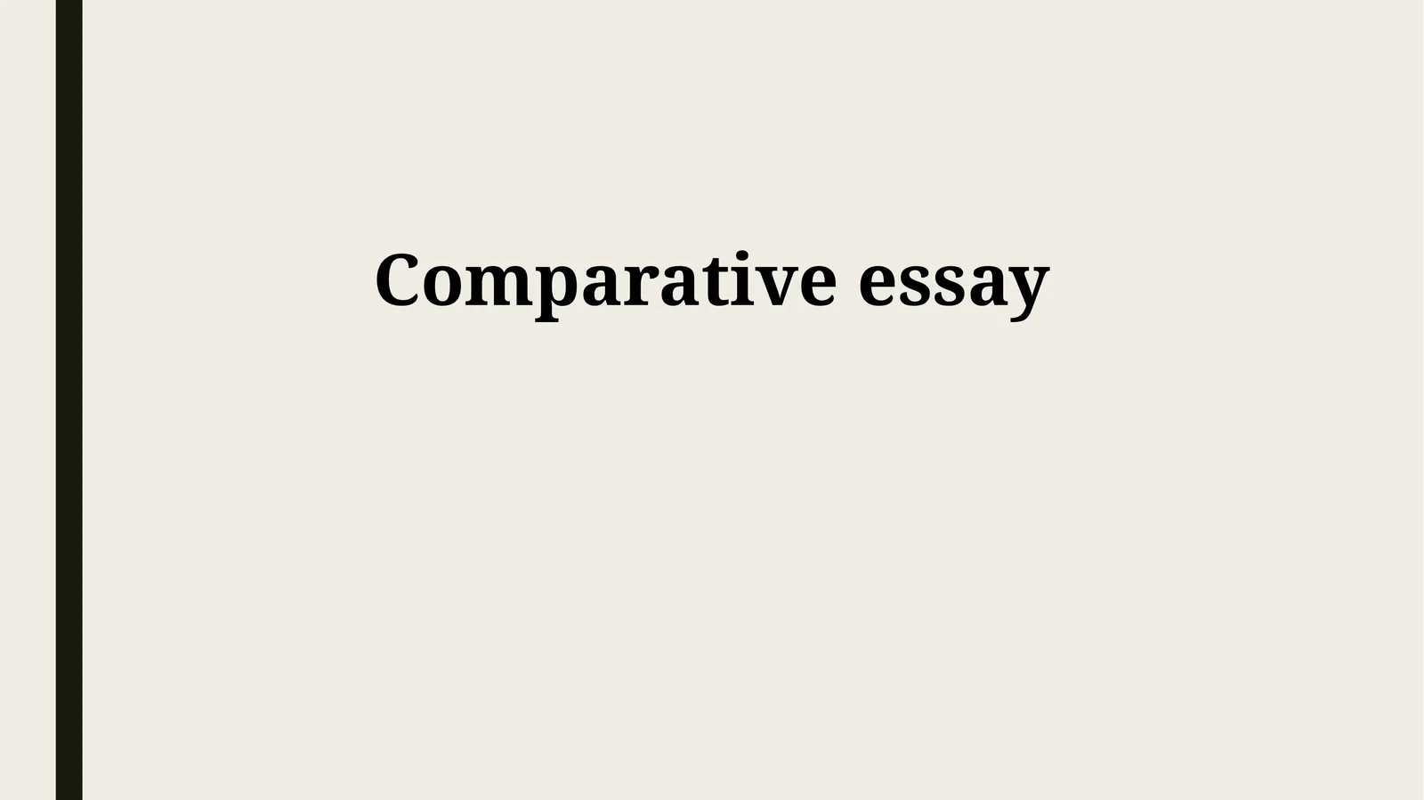 Comparative essay