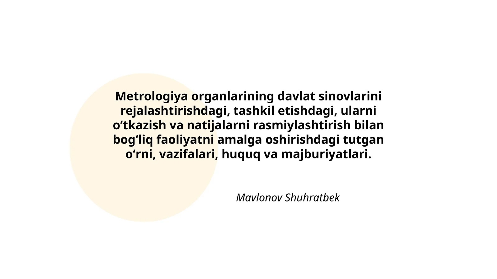 Metrologiya organlarining faoliyati