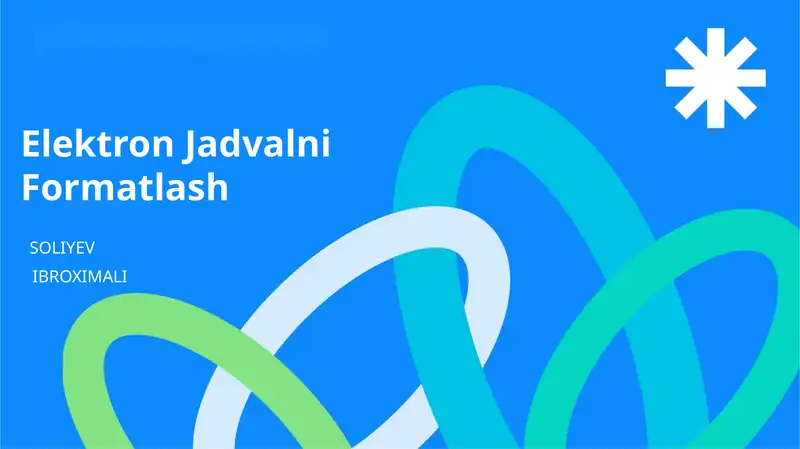 Elektron Jadvalni Formatlash
