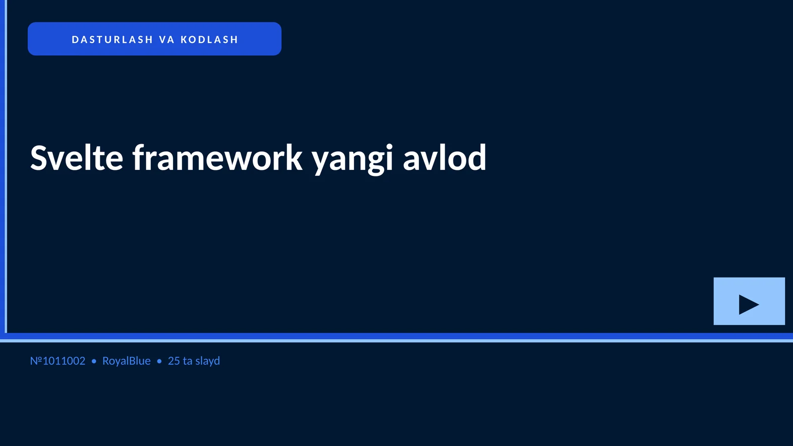 Svelte framework yangi avlod