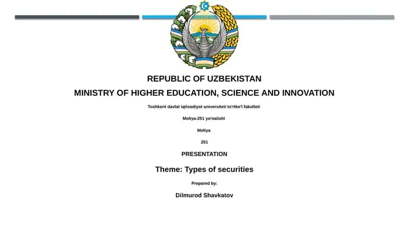 Types of securities