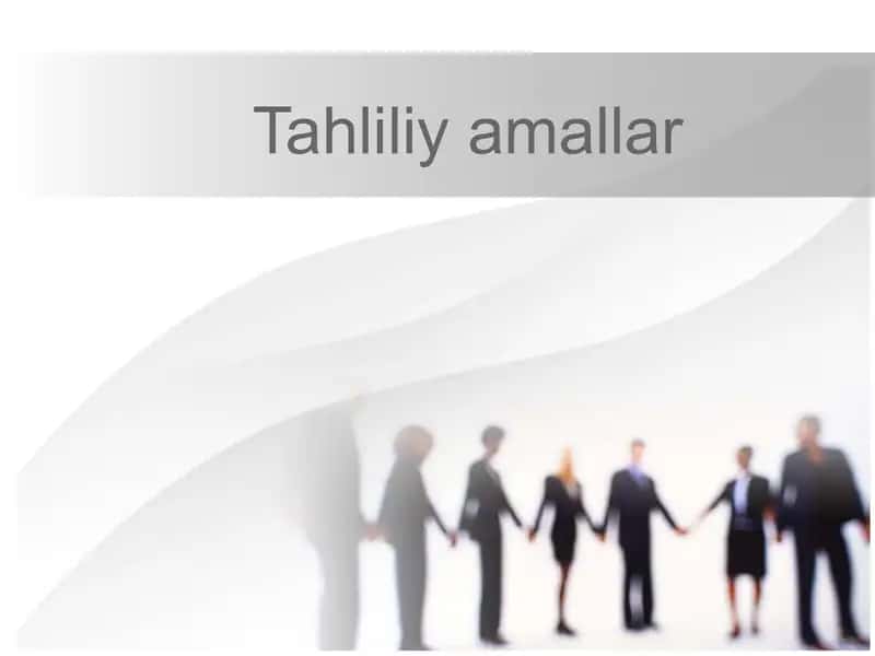 Tahliliy amallar