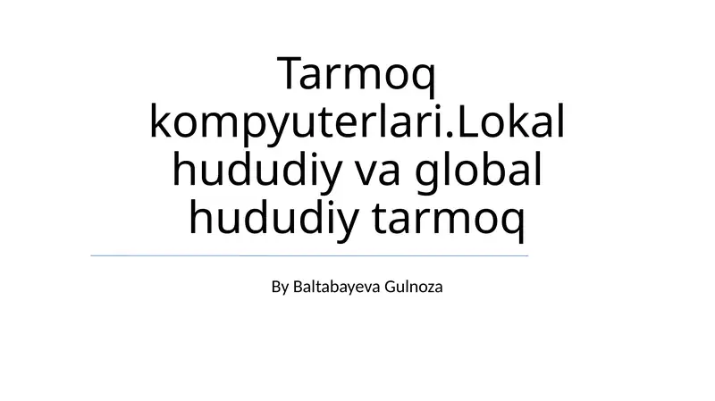 Kompyuter Tarmoqlari