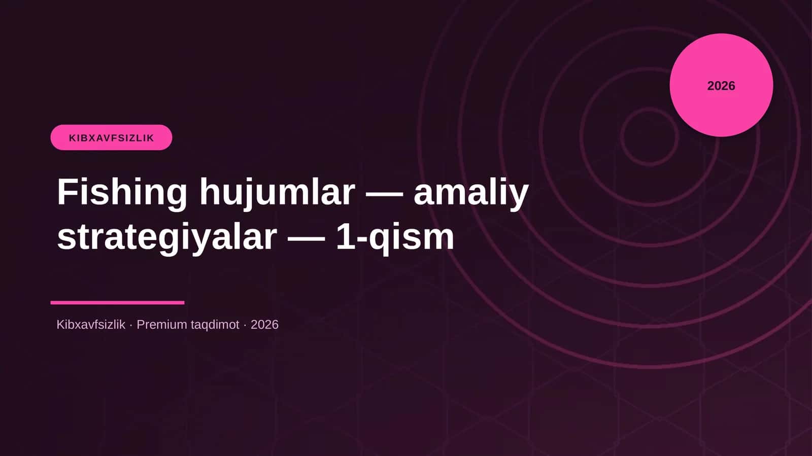 Fishing hujumlar — amaliy strategiyalar — 1-qism