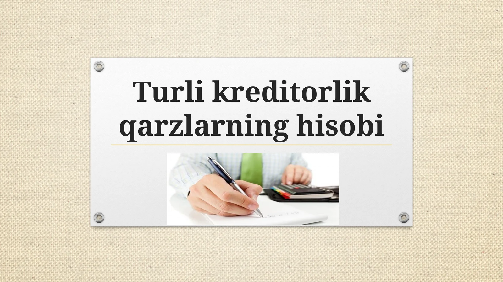 Turlikreditorlik qarzlarning hisobi