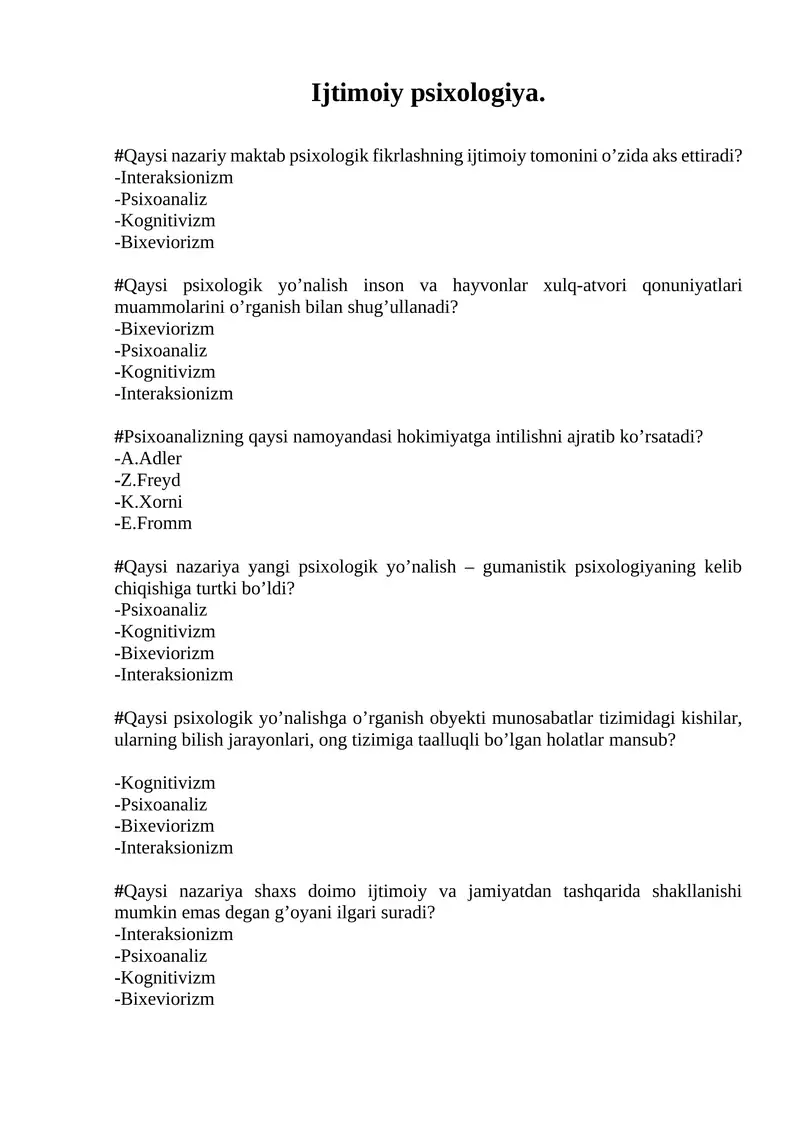 Ijtimoiy Psixologiya