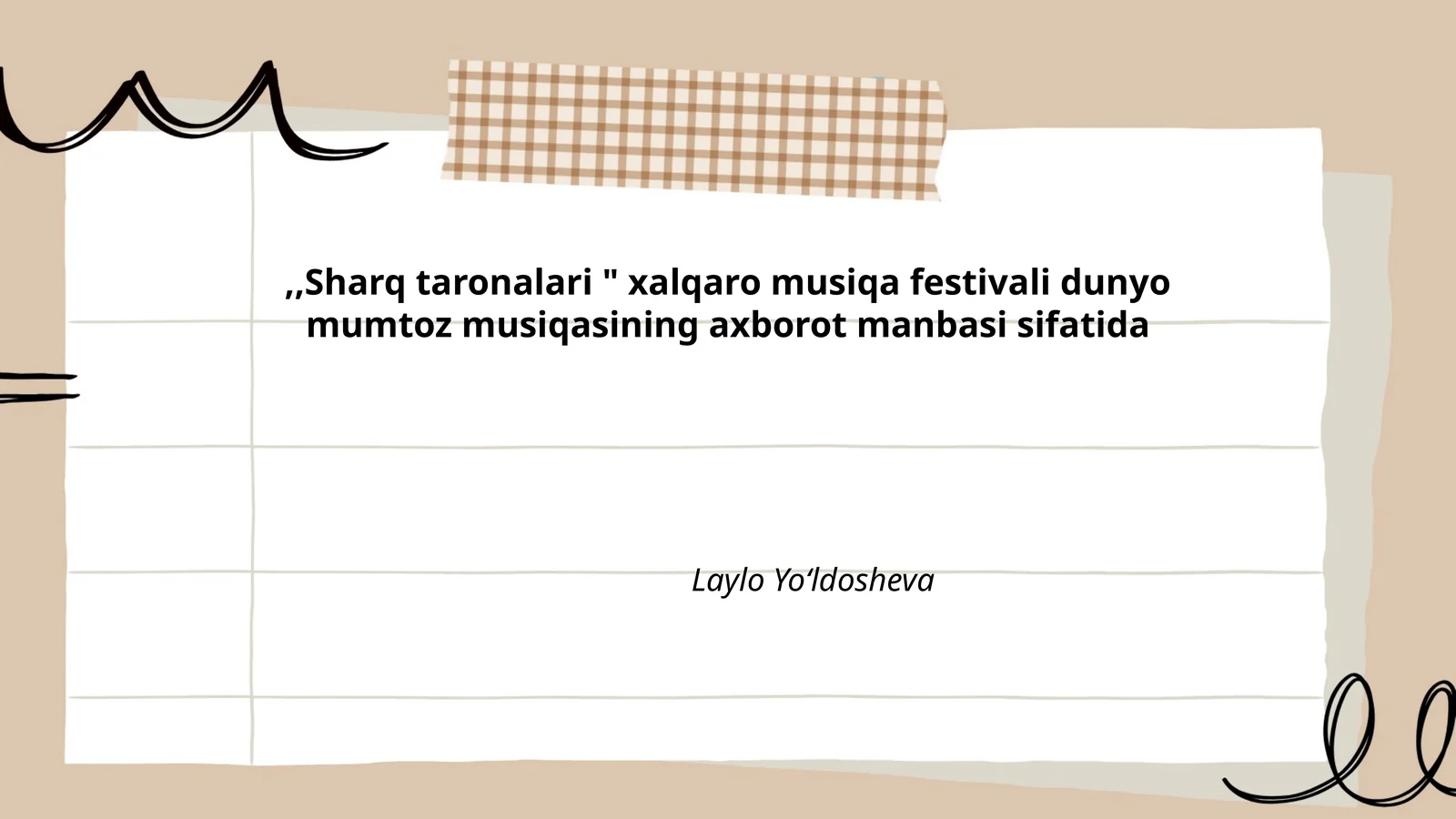 "Sharq taronalari" xalqaro musiqa festivali dunyo mumtoz musiqasining axborot manbasi sifatida