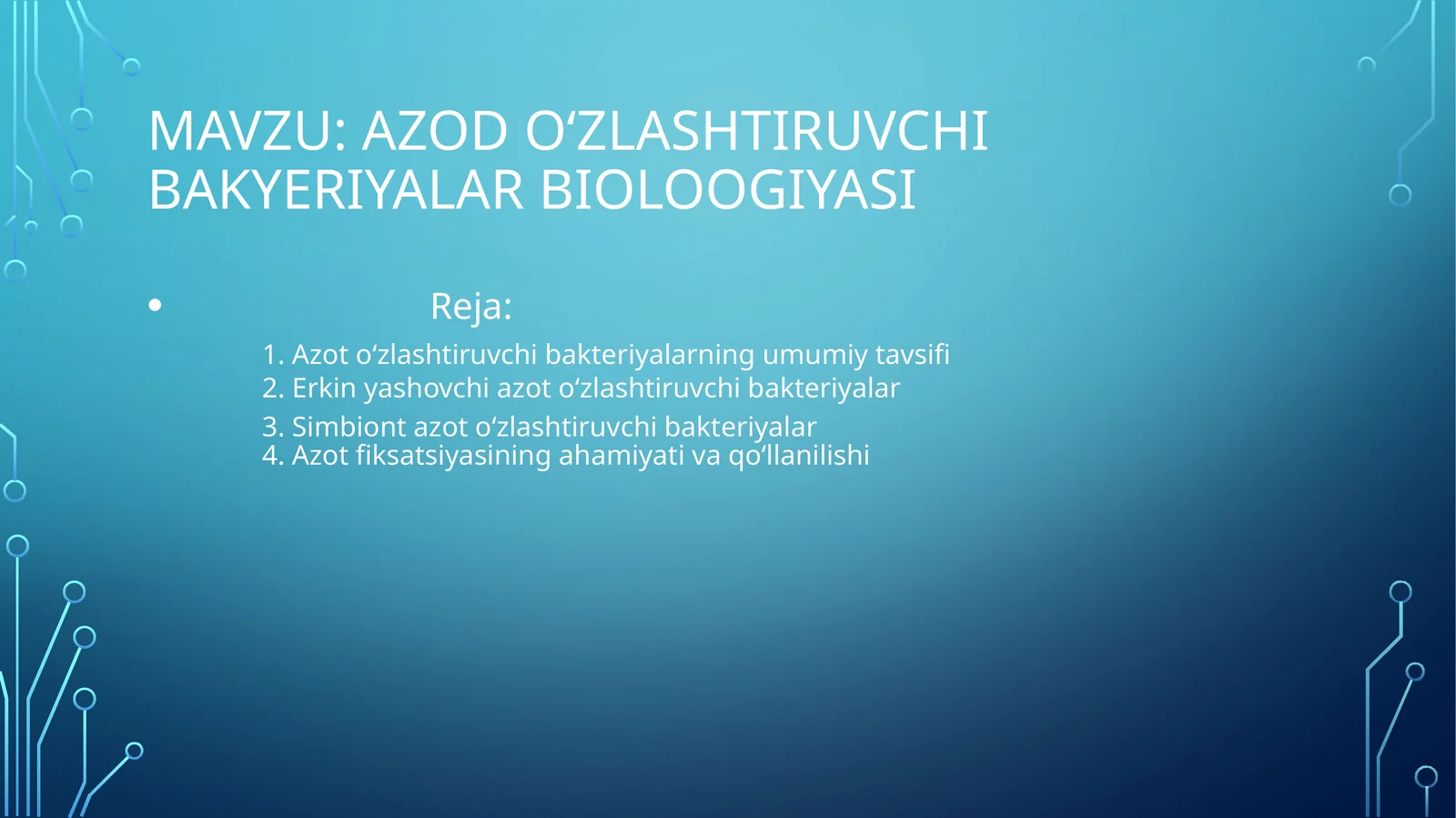 Azod oʻzlashtiruvchi bakyeriyalar bioloogiyasi