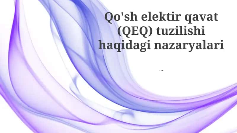 Qo'sh elektir qavat (QEQ) tuzilishi haqidagi nazaryalari