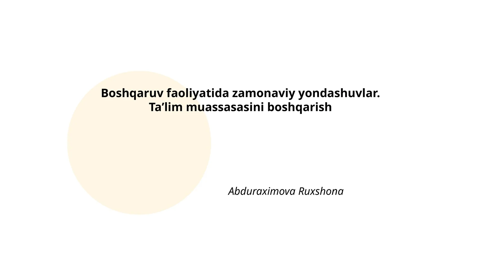 Taʼlim Muassasasini Boshqarish