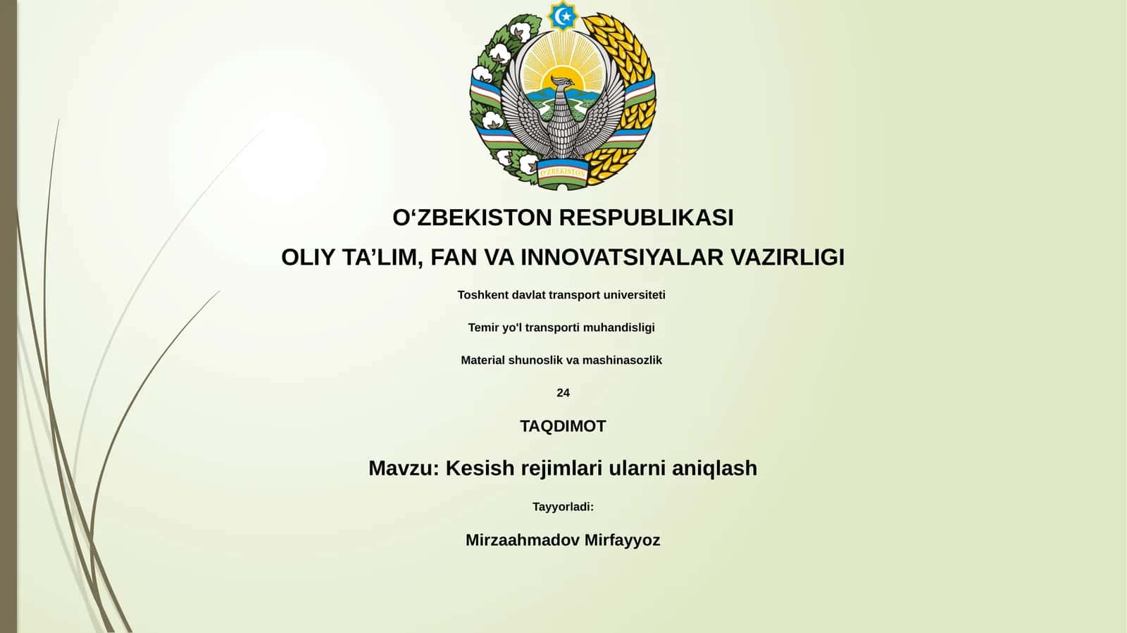 Kesish rejimlari ularni aniqlash