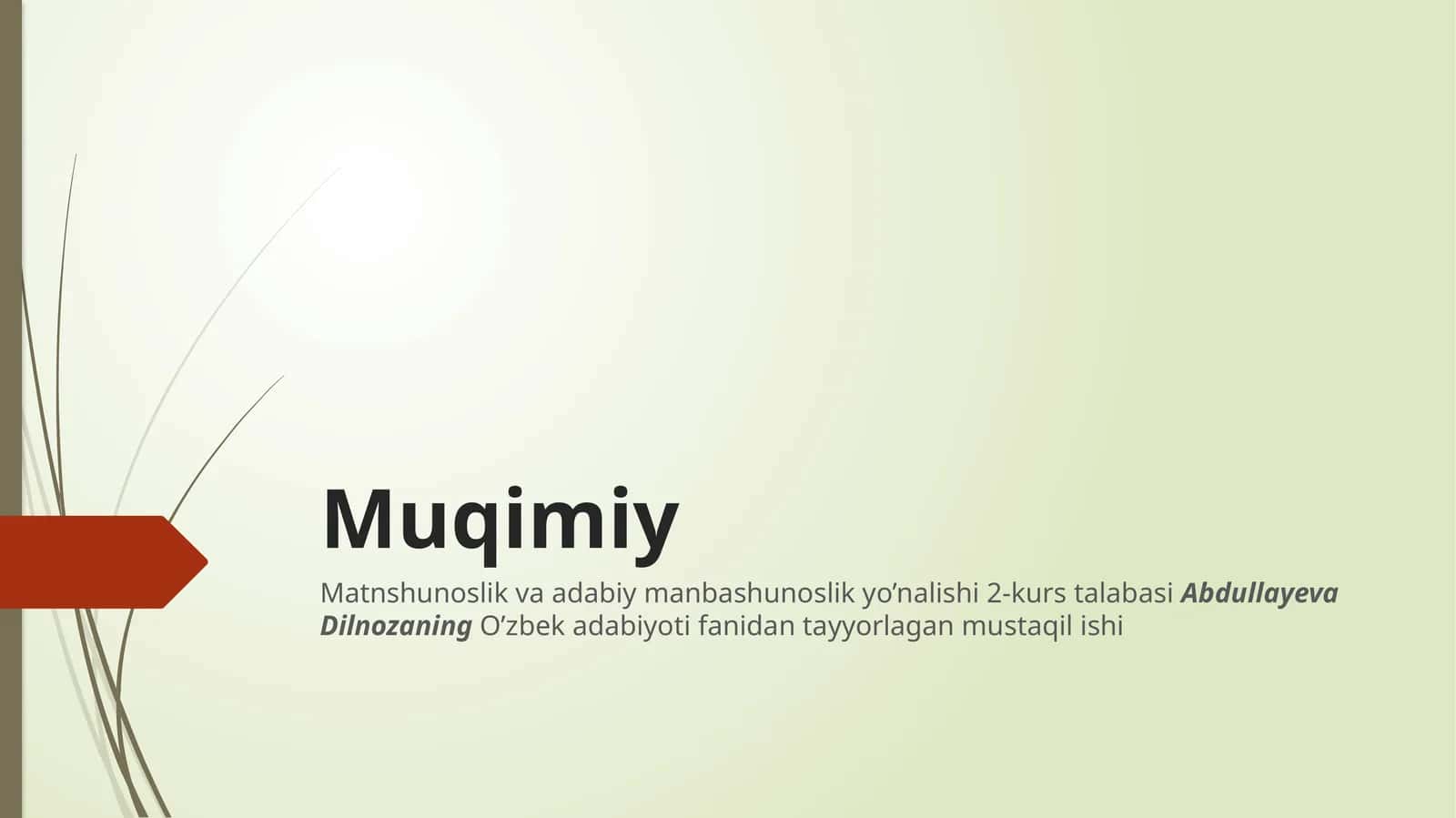 MUQIMIYhaqida