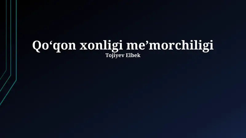 Qoʻqon xonligi meʼmorchiligi