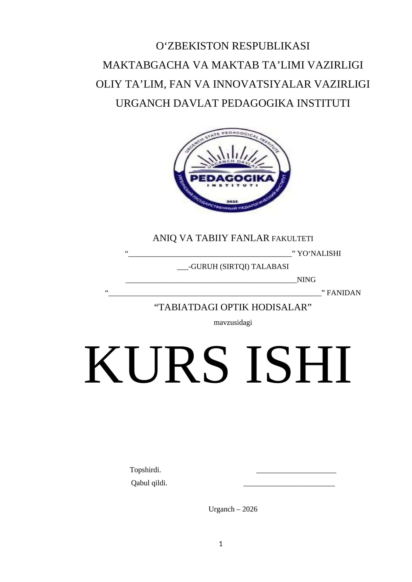 TABIATDAGI OPTIK HODISALAR