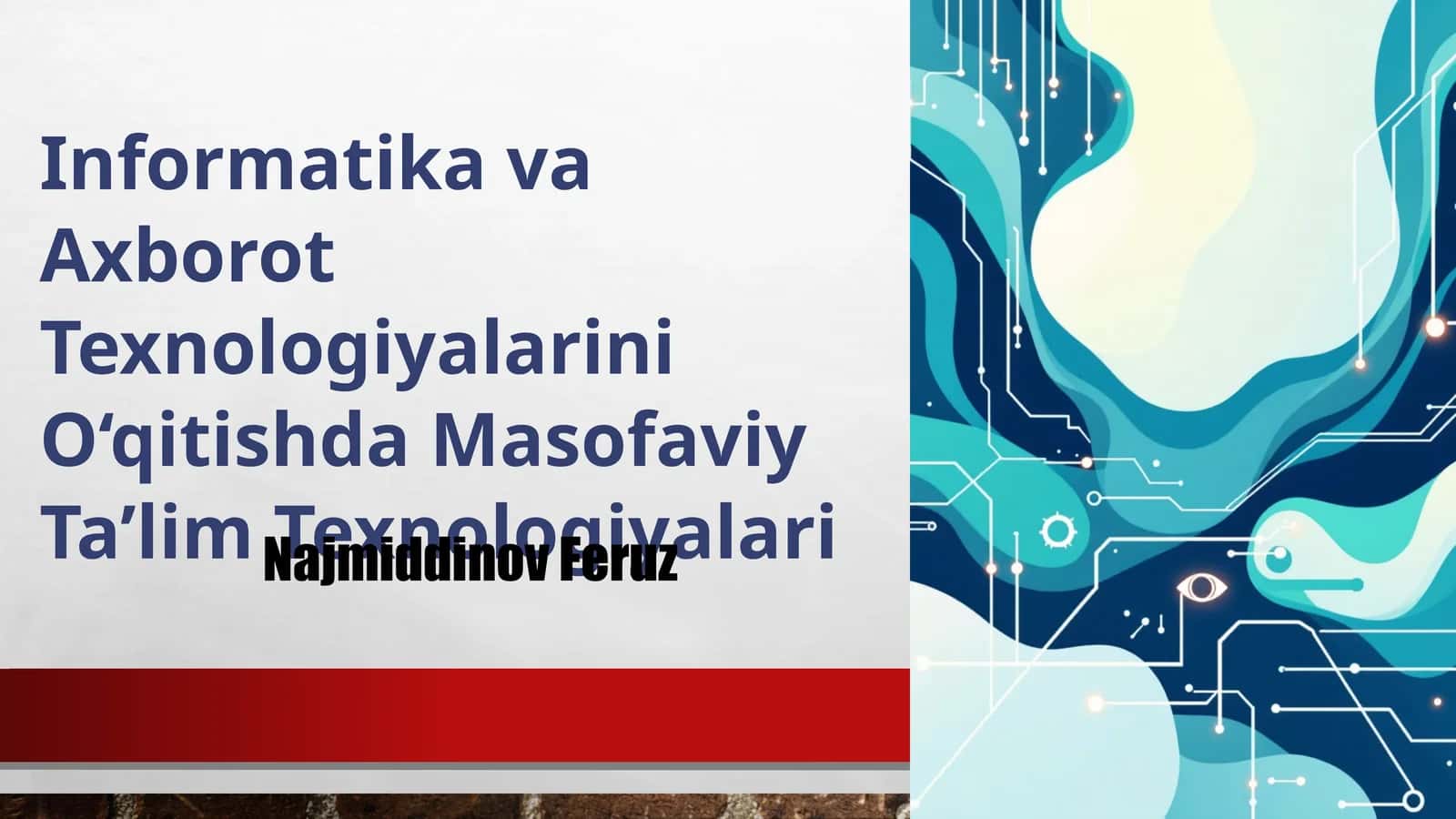 Informatika va Axborot Texnologiyalarini O‘qitishda Masofaviy Ta’lim Texnologiyalari