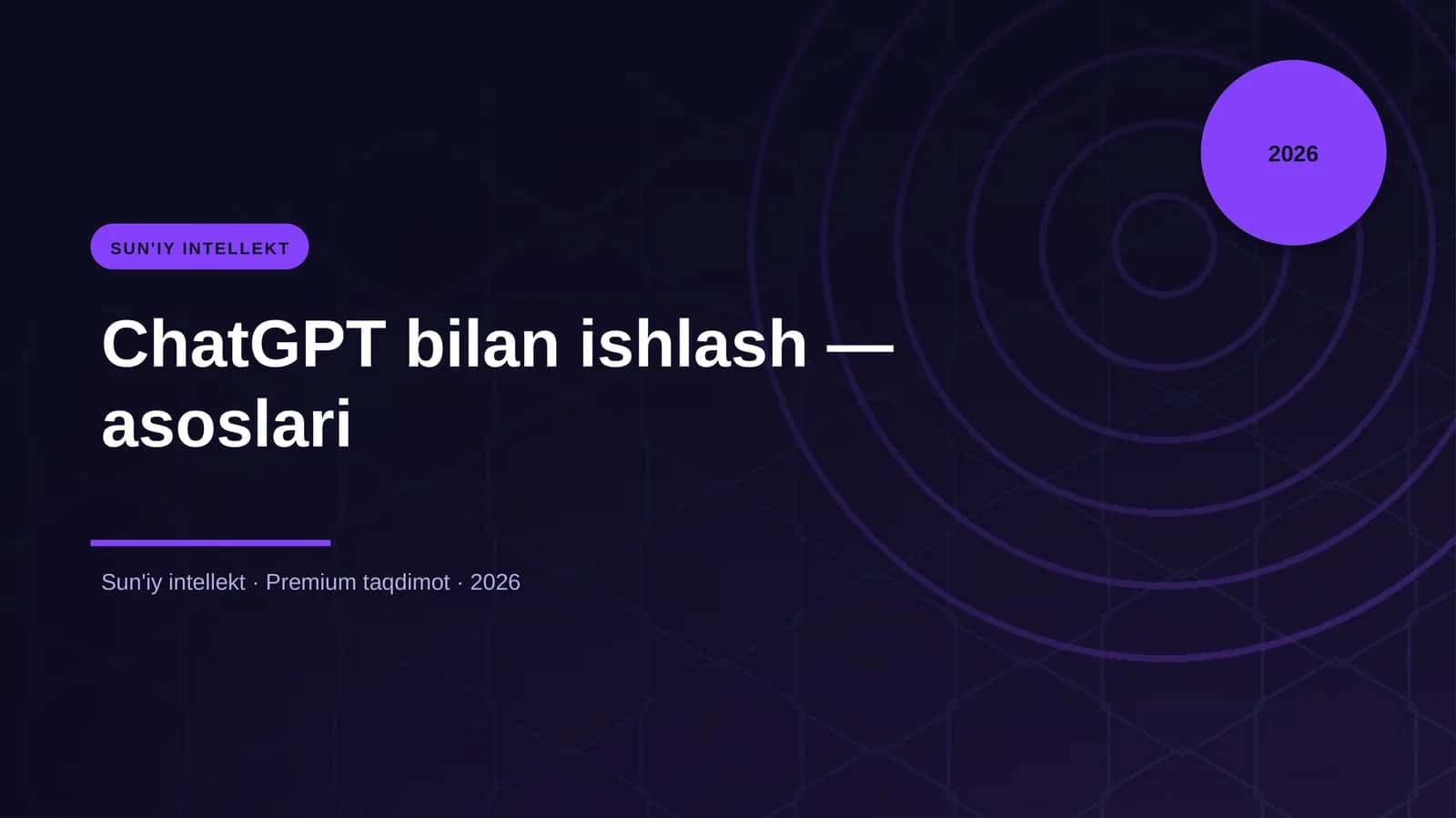 ChatGPT bilan ishlash — asoslari