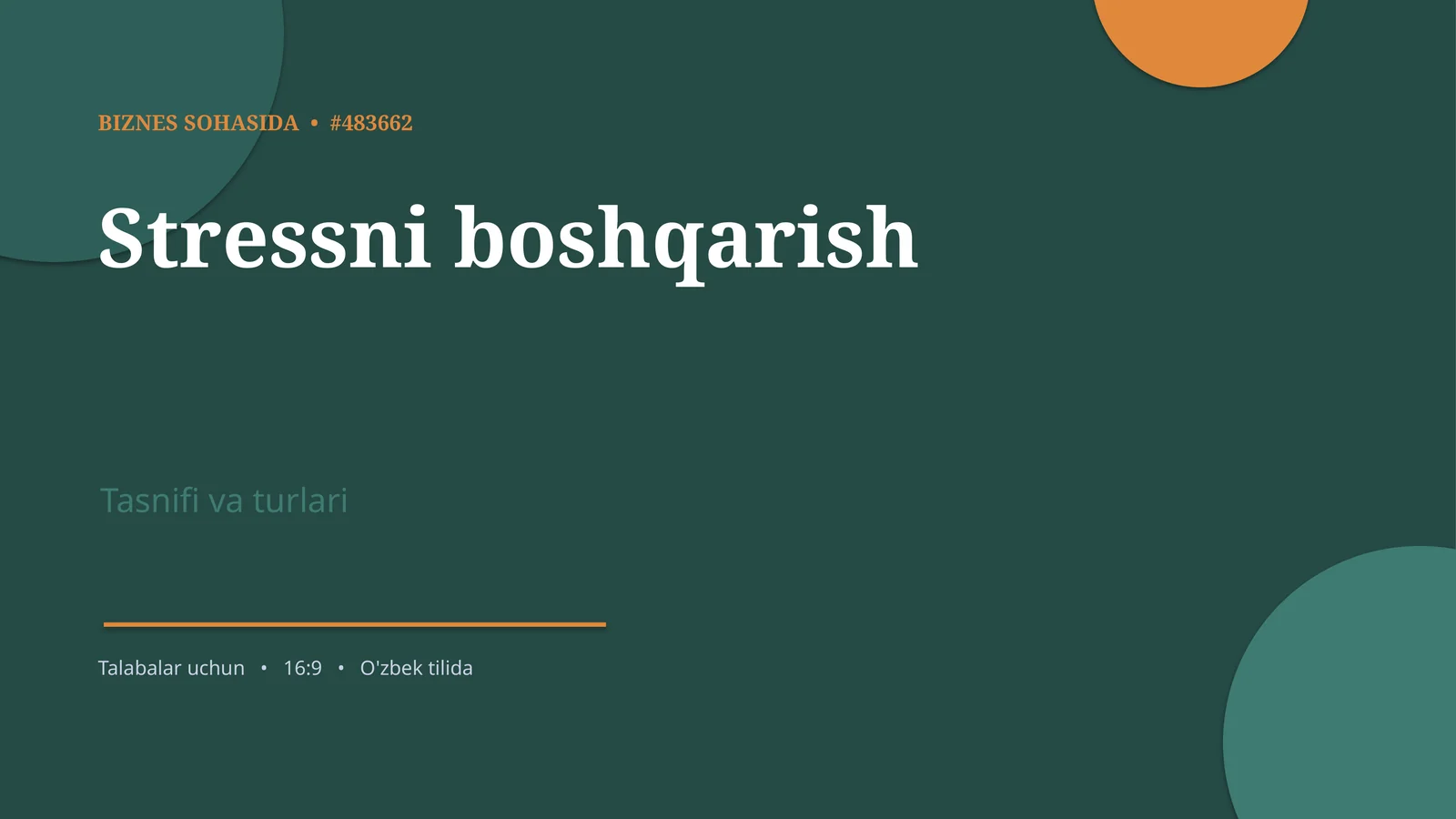 Stressni boshqarish