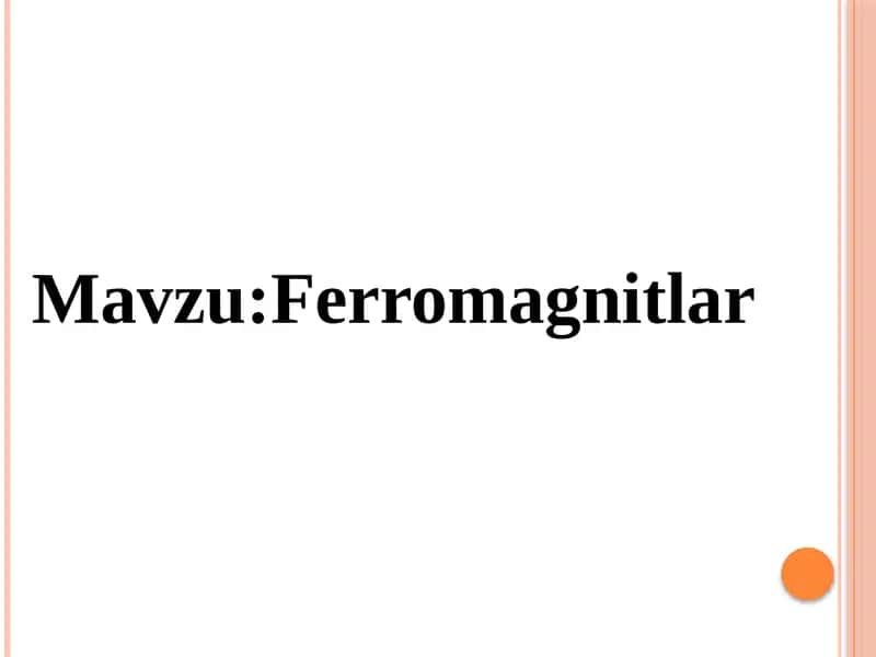 Ferromagnitlar
