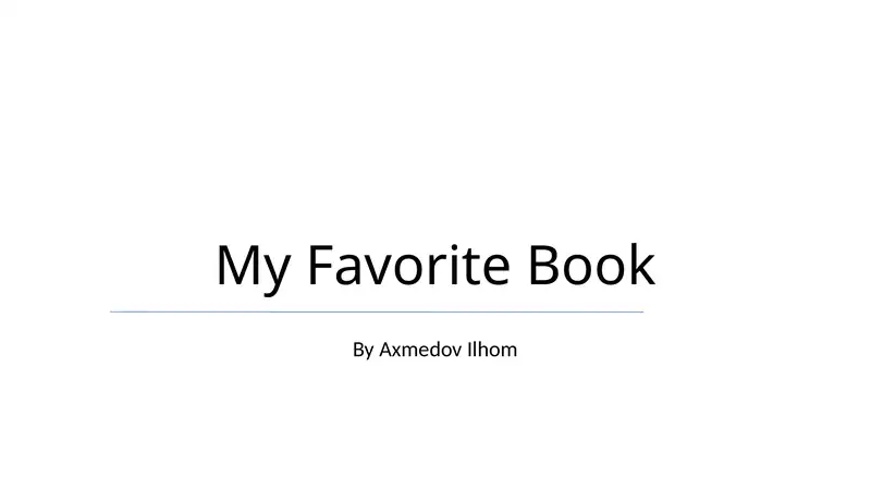 My Favorite Book
