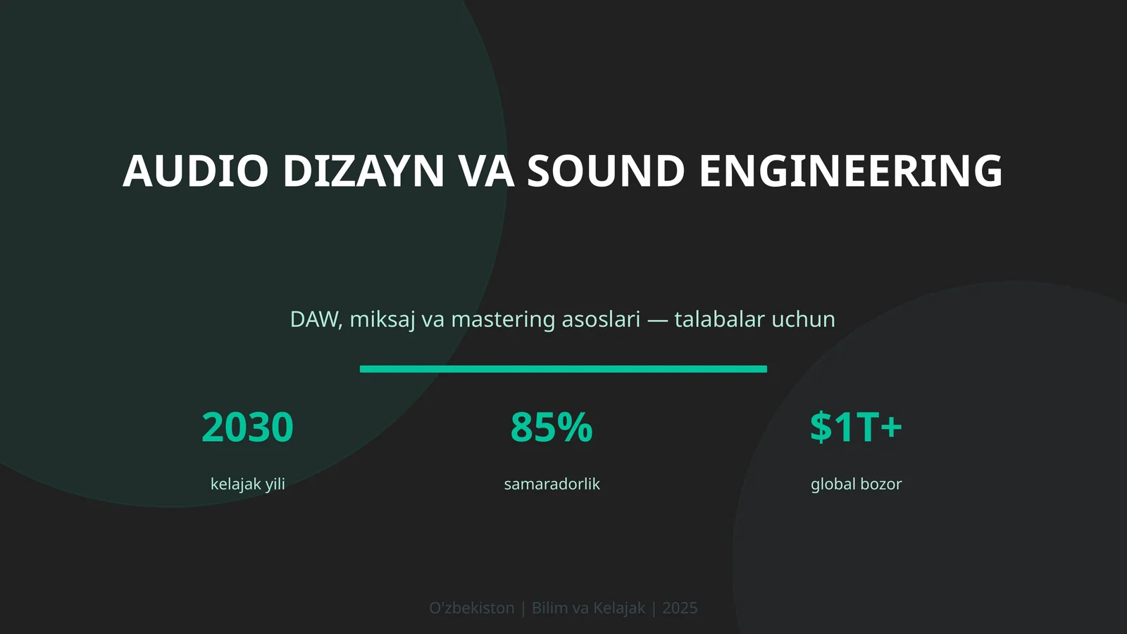 Audio dizayn va sound engineering