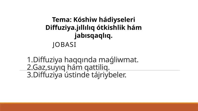 Diffuziya haqqında ma'lumot