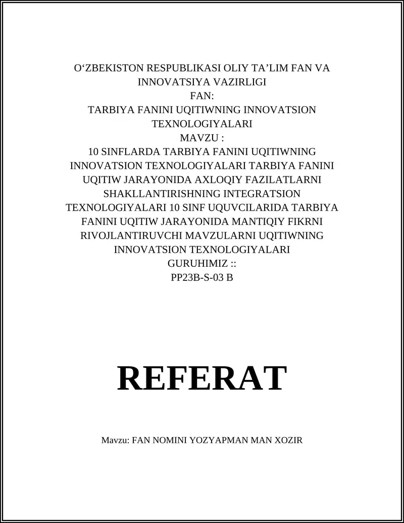 FAN NOMINI YOZYAPMAN MAN XOZIR