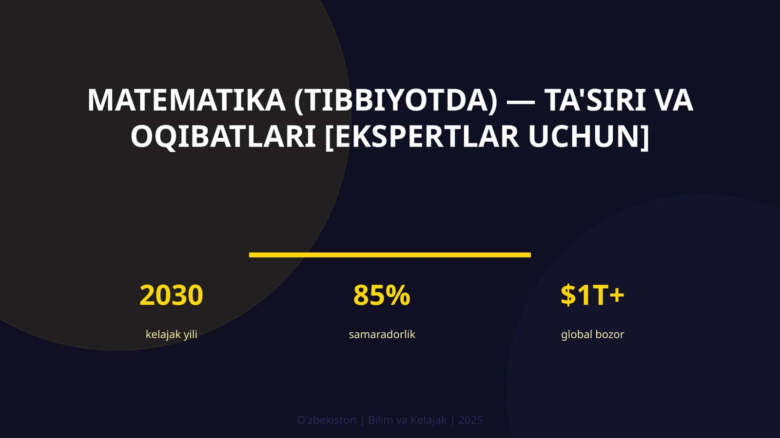 Matematika (Tibbiyotda) — Ta'siri va Oqibatlari [Ekspertlar Uchun]