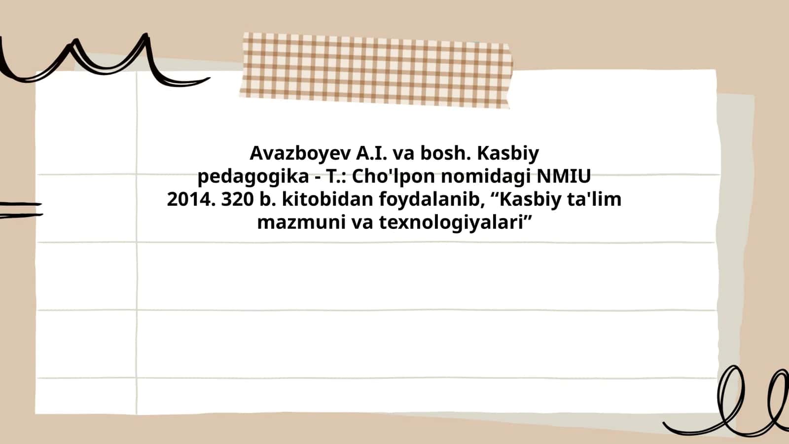 Kasbiy ta'lim mazmuni va texnologiyalari